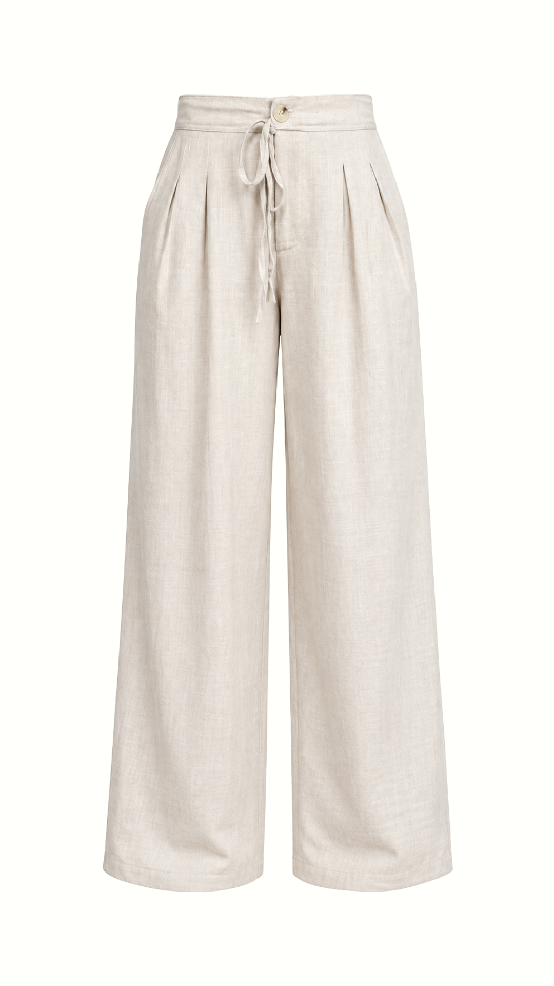 Pantalon Jaspeado Lino con pinzas "Crudo"