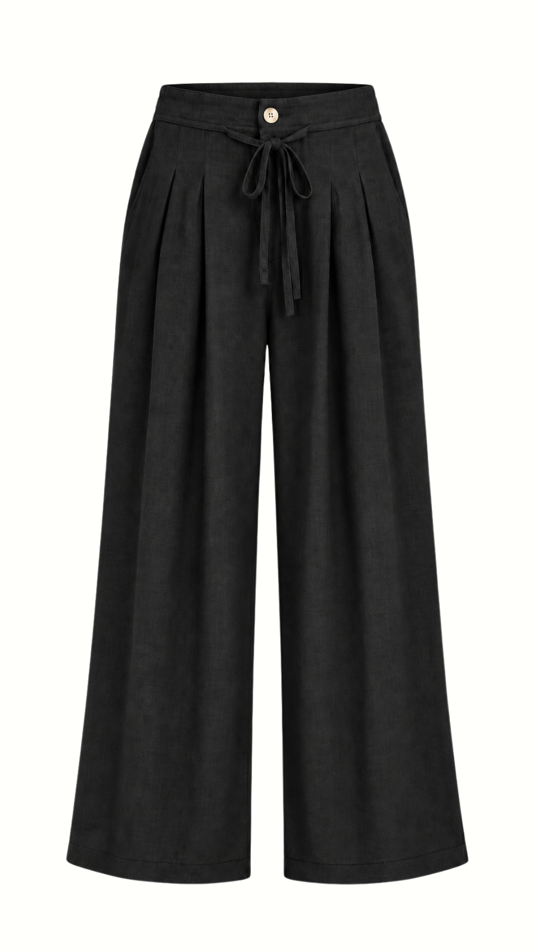 Pantalon Jaspeado Lino con pinzas "NEGRO"