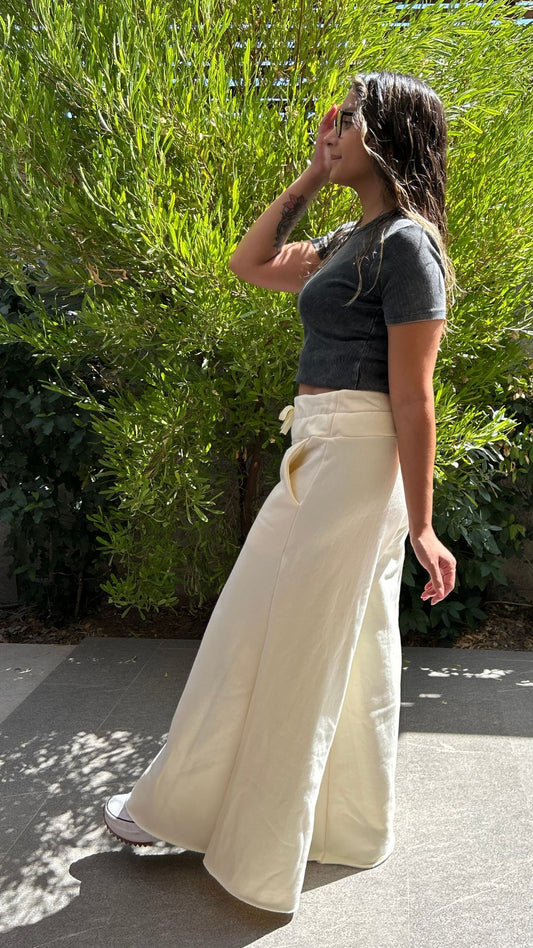 Maxi Palazzo Algodón "Vainilla"
