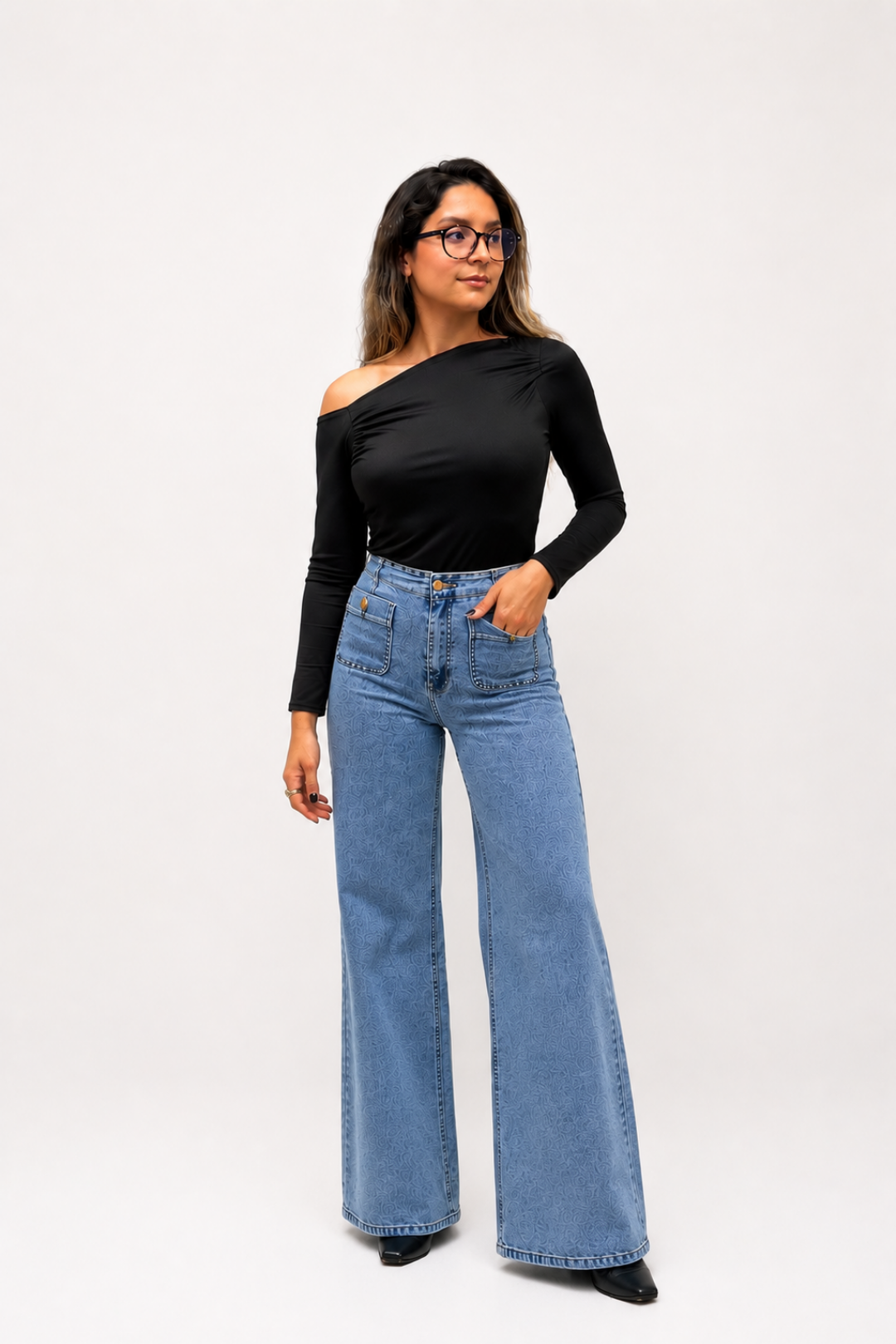 Jeans WIDELEG "BLEACH"