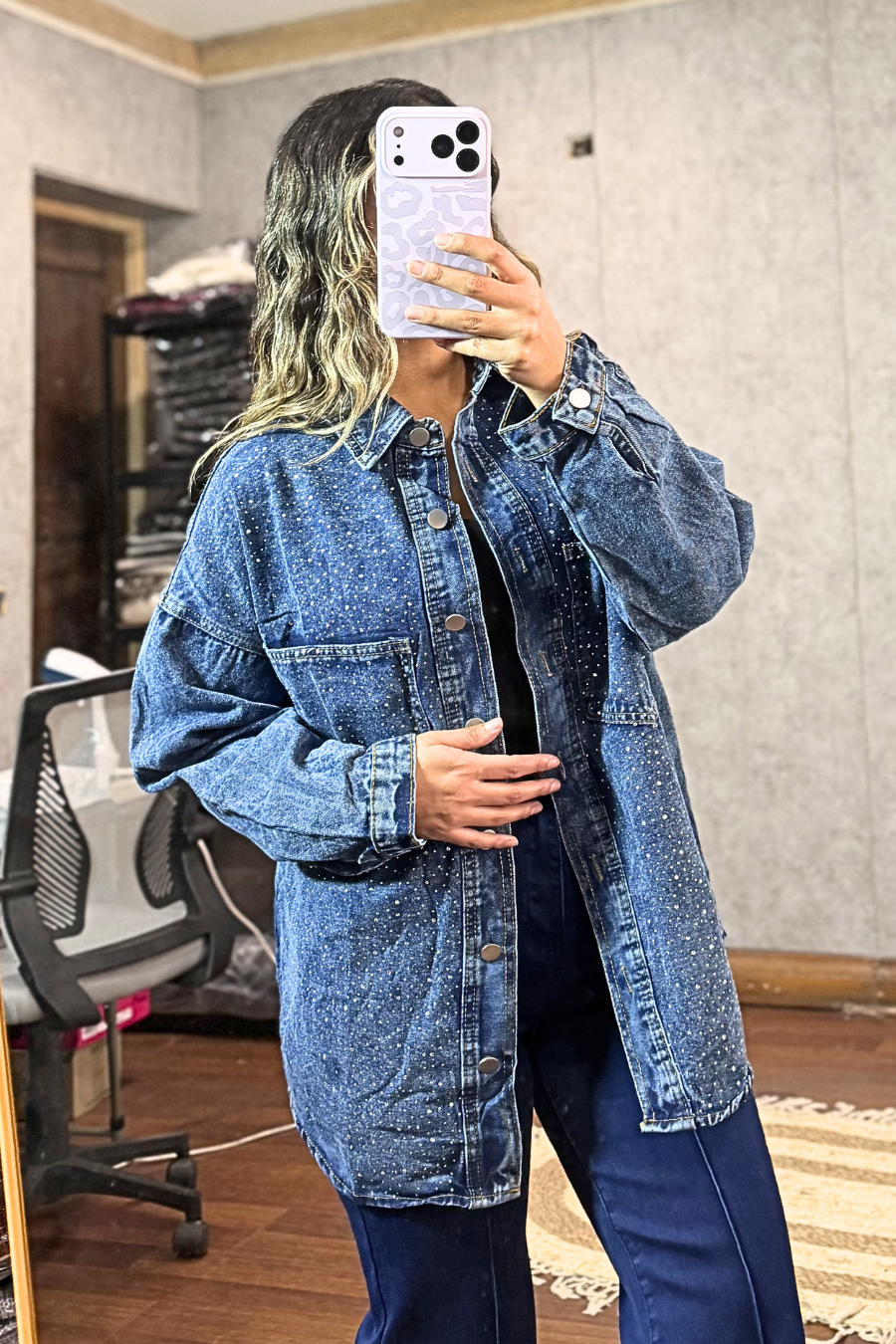 Chaqueta DENIM Brillos "Oscura"