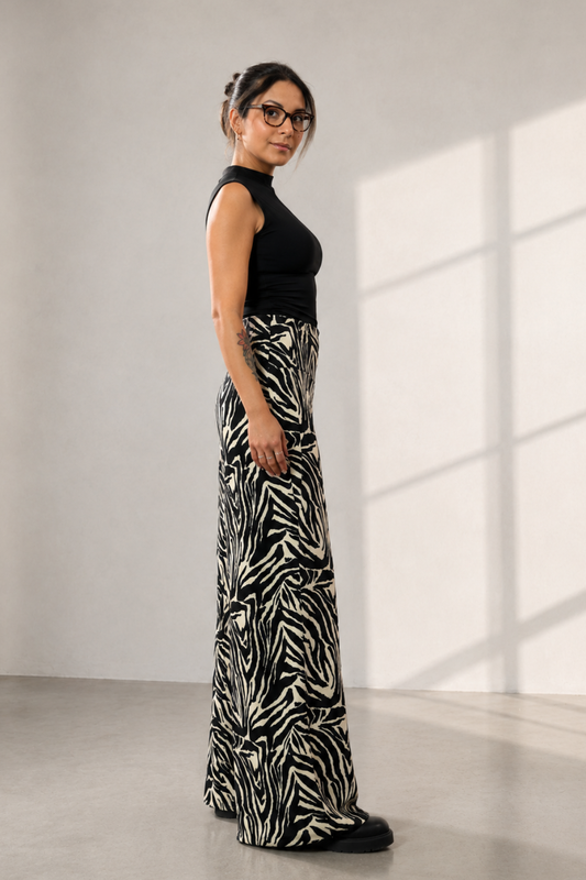 Maxi Palazzo Scuba "Zebra"