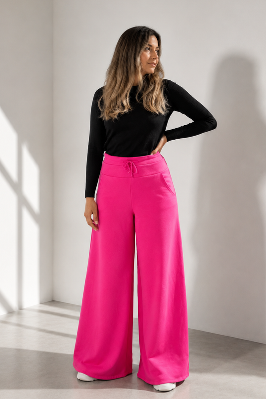Maxi Palazzo Algodón "Fucsia"