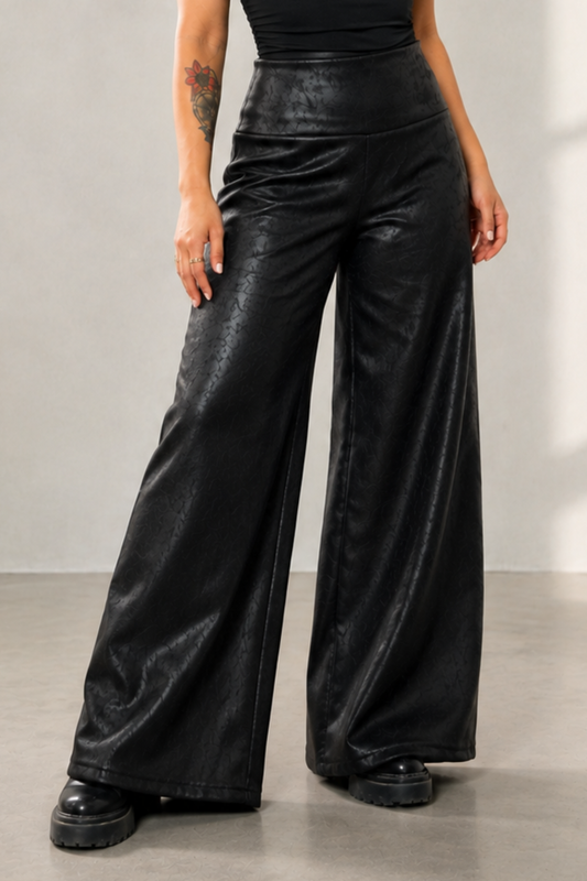 Maxi Palazzo Scuba "Efecto Cuero"