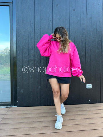 Polerón mujer Aglobado “Fucsia”