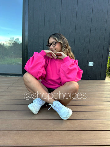 Polerón mujer Aglobado “Fucsia”