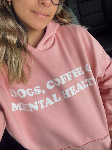 Polerón Rosa “Dogs, Coffee & Mental Healthy”