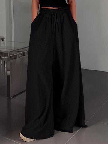 Maxi palazzo Algodón Negro