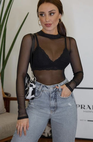Polera transparencia panty