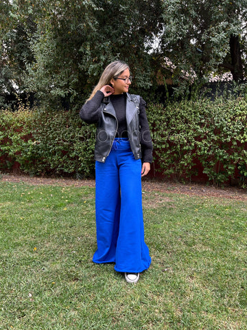 Maxi Palazzo Algodón Azul Rey