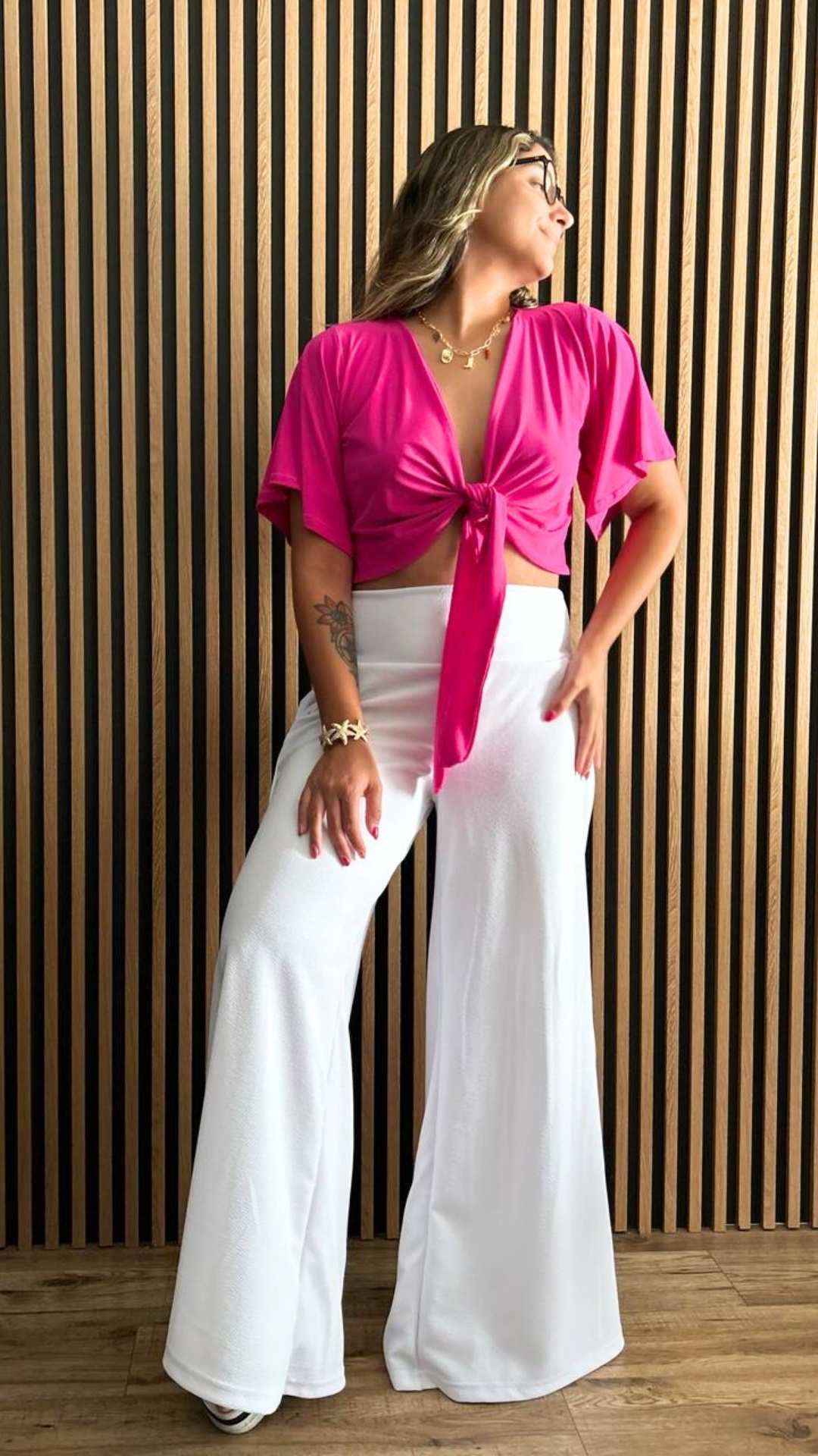 Maxi Palazzo María sin bolsillo “Blanco"