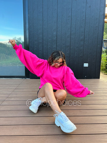 Polerón mujer Aglobado “Fucsia”