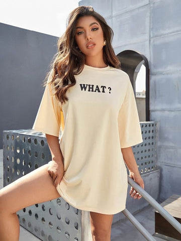 Polera oversize "What?"