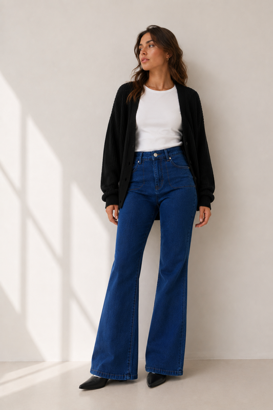 Jeans FLARE sin bolsillos "BLUE"