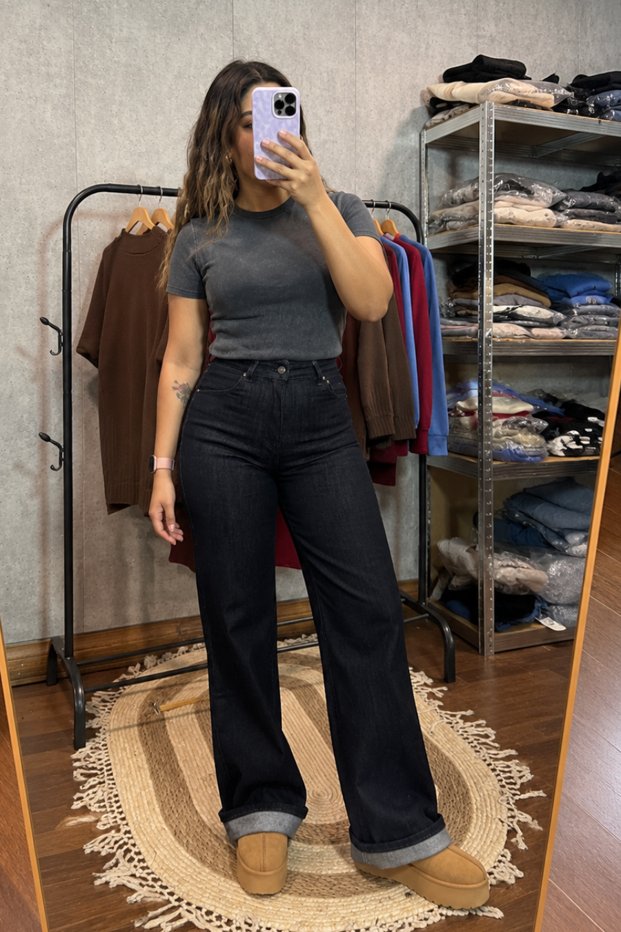 Jeans WIDE LEG MK245 "Oscuro"