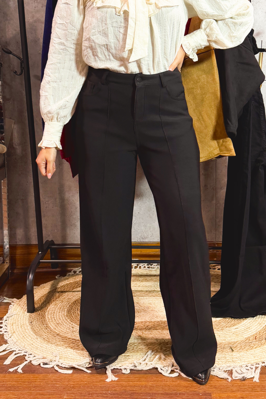 Pantalón Sastrero Negro forrado polar