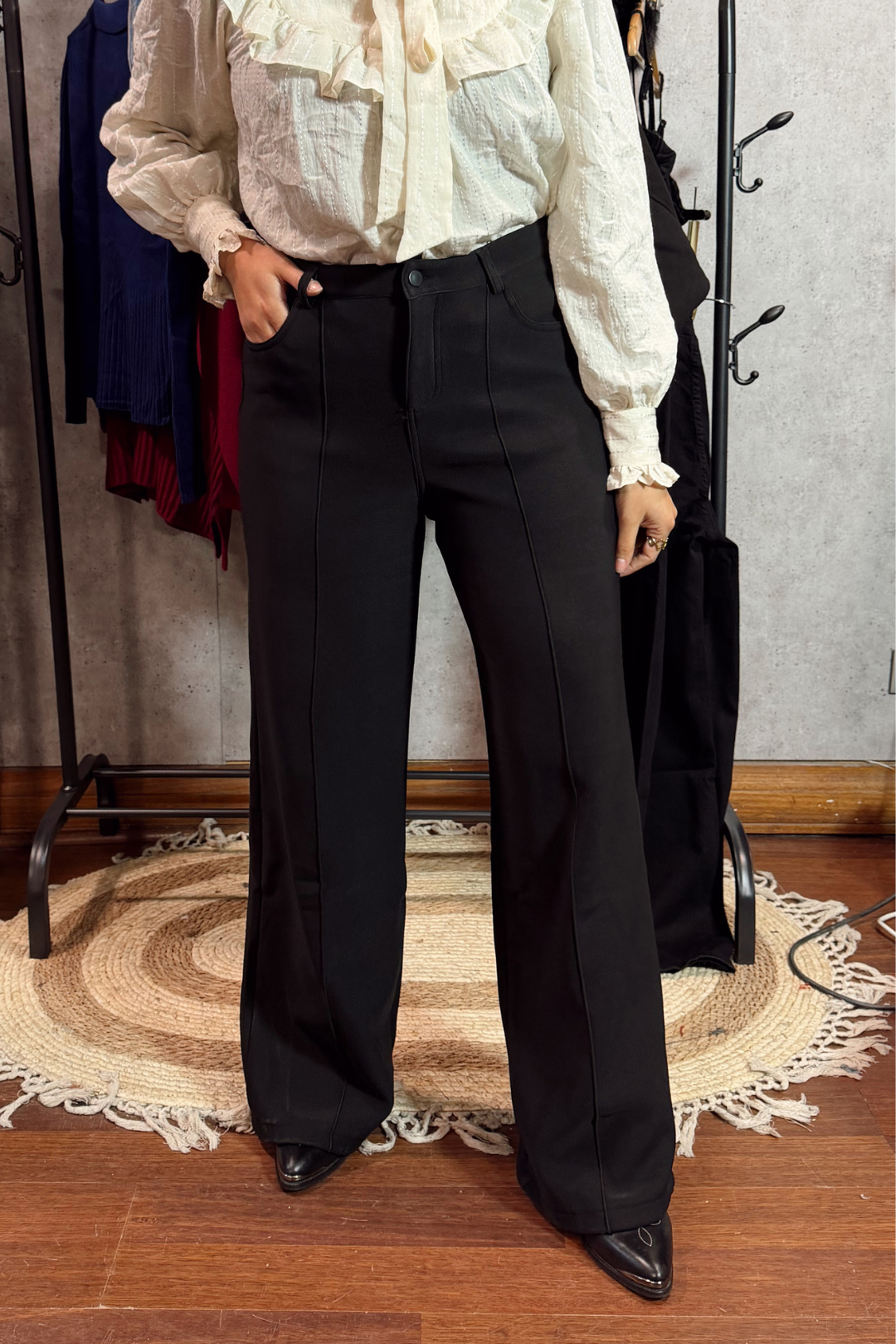 Pantalón Sastrero Negro forrado polar