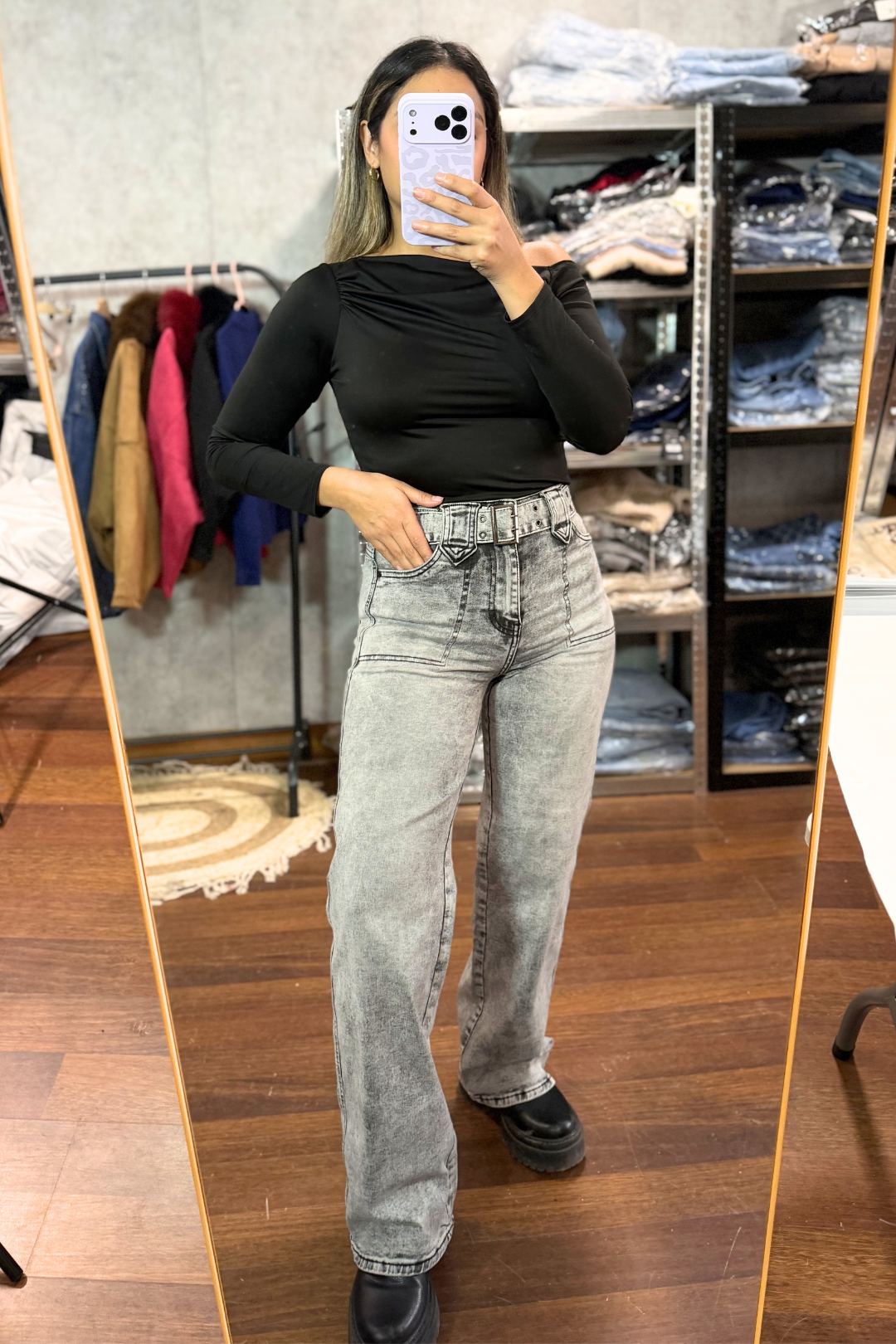 Jeans WIDE LEG GRIS "MK161"