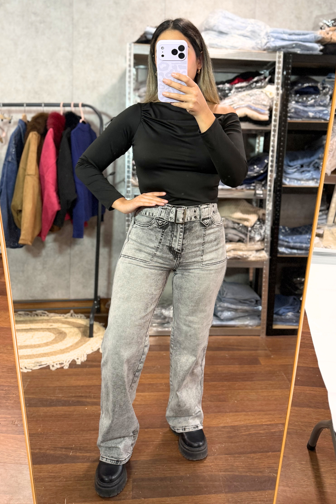Jeans WIDE LEG GRIS "MK161"