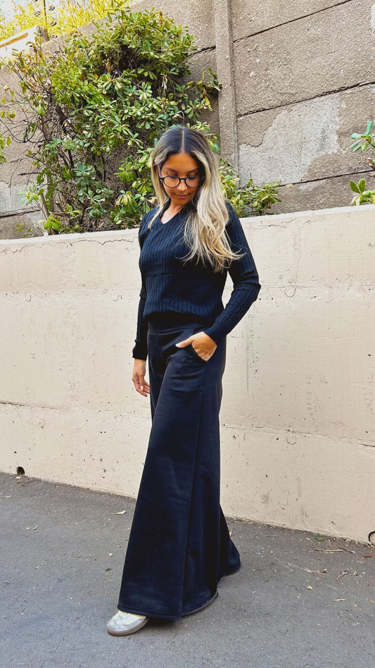 TENDENCIA ⭐ Maxi Palazzo Gamuza "Black"