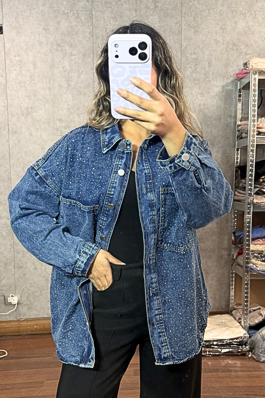 Chaqueta DENIM Brillos "Oscura"