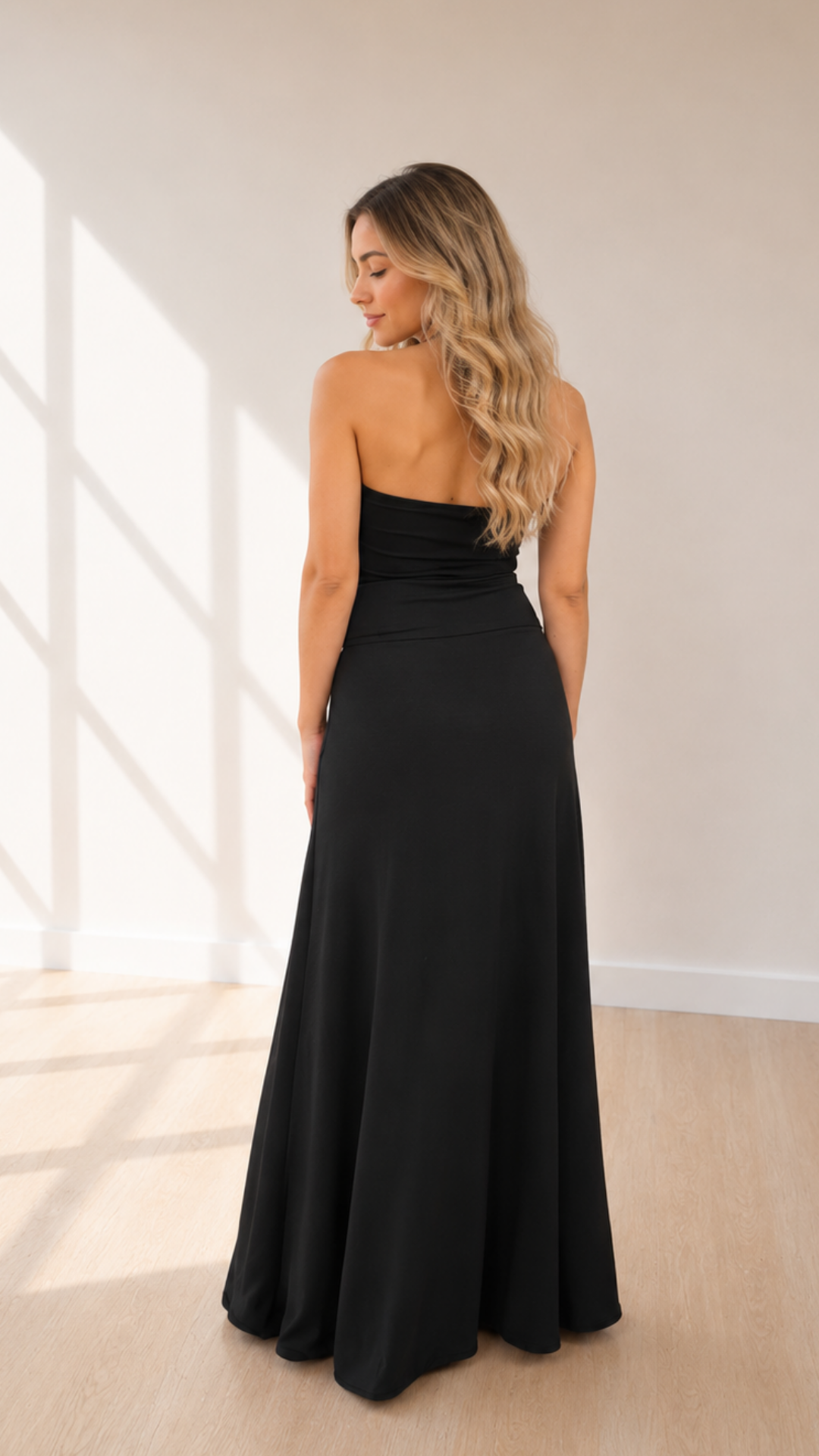 MAXI Falda "Laura" Bambula "BLACK"