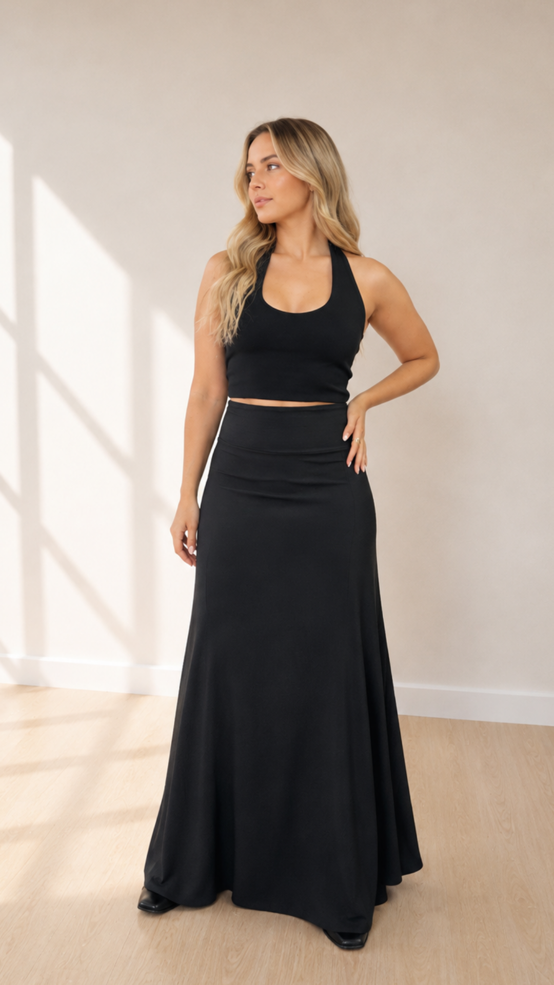MAXI Falda "Laura" Bambula "BLACK"
