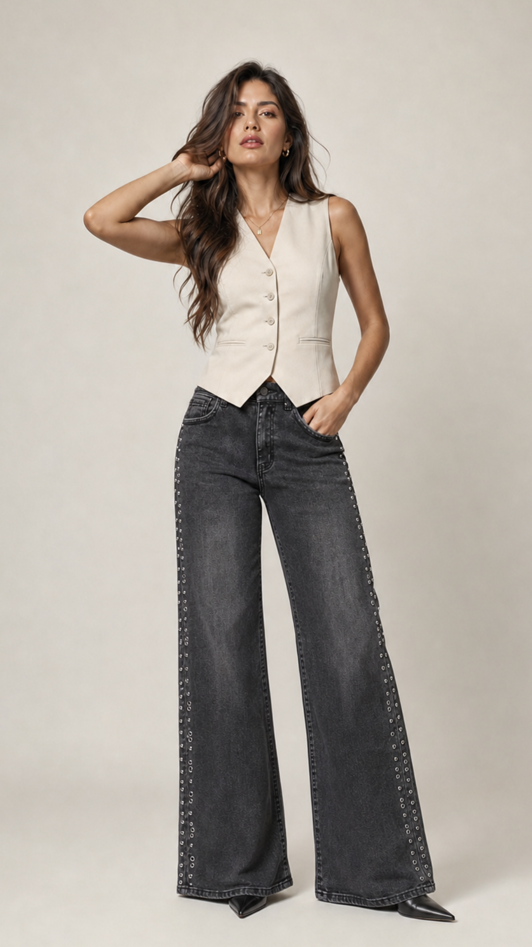 Jeans "Tachas" Mezclilla Osucra