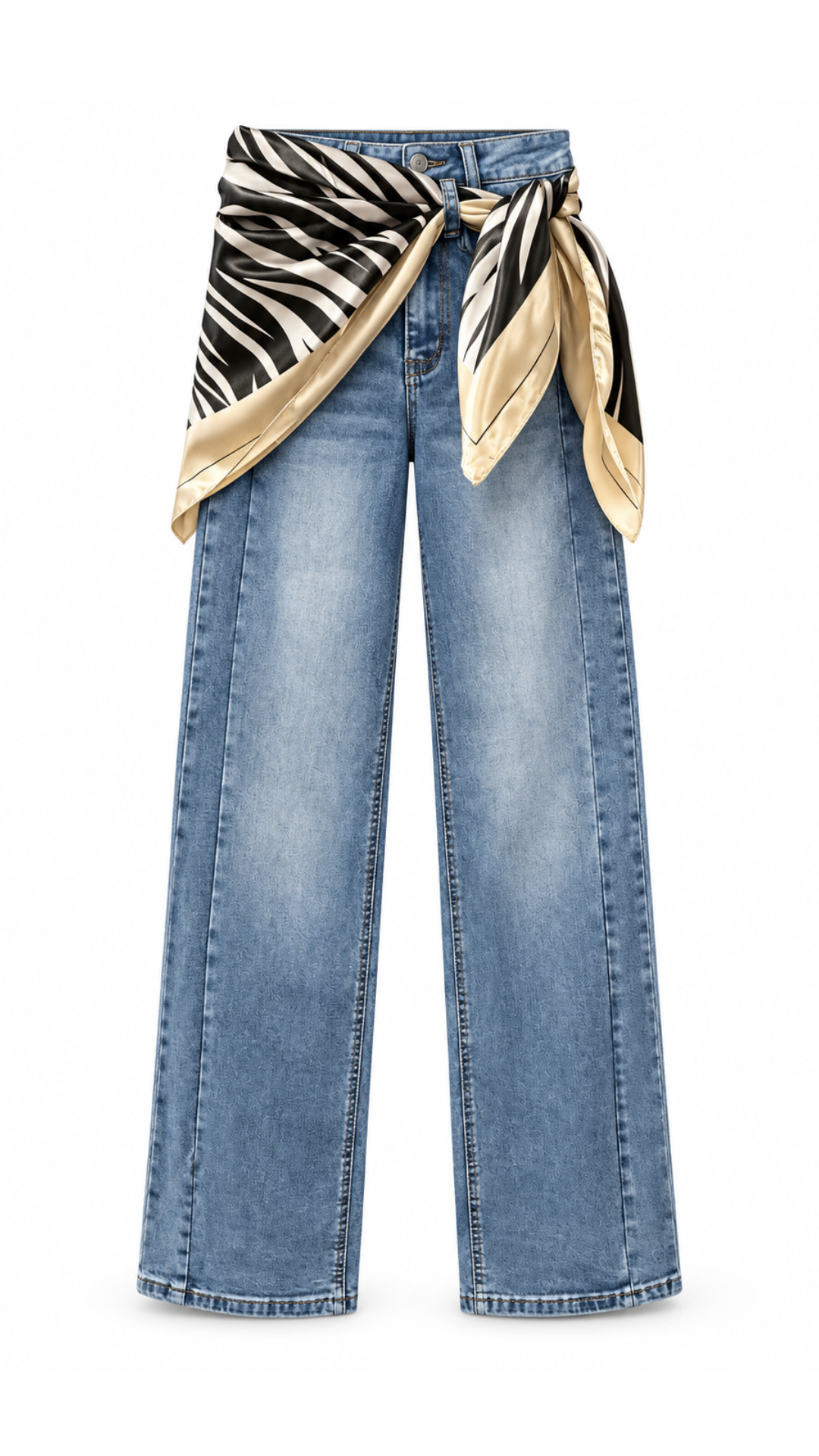 Jeans Straight Scarf Zebra "1084"