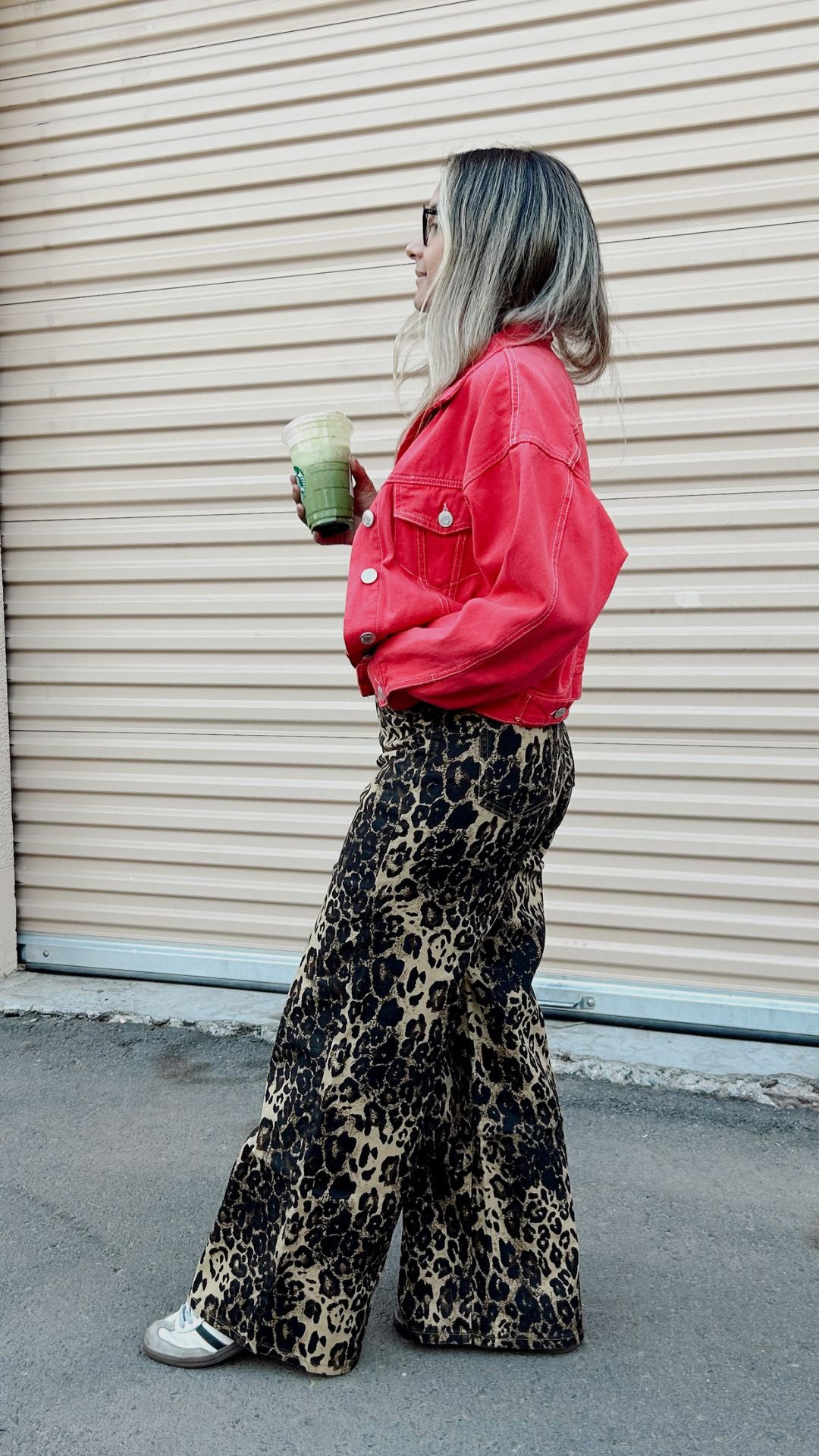 Jeans Palazzo "Printop" Semi-elasticado