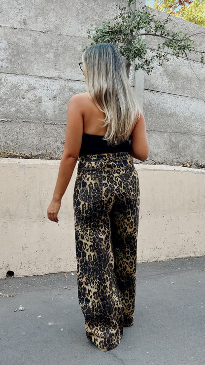 Jeans Palazzo "Printop" Semi-elasticado