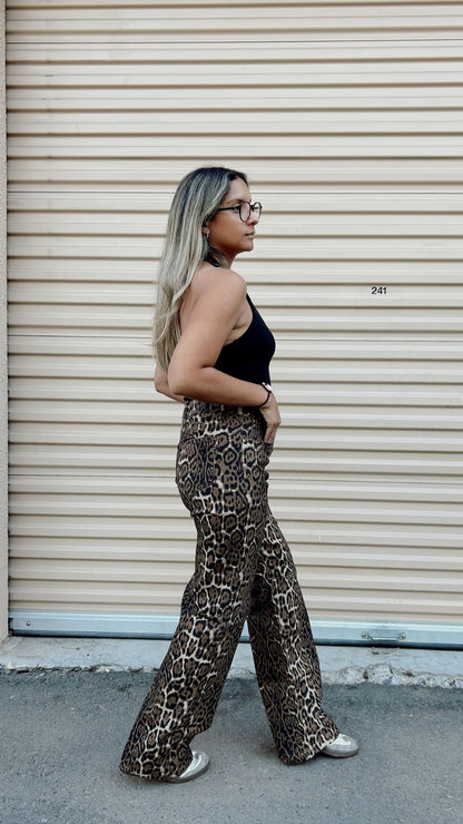 Jeans straight "Print" Semi-elasticado