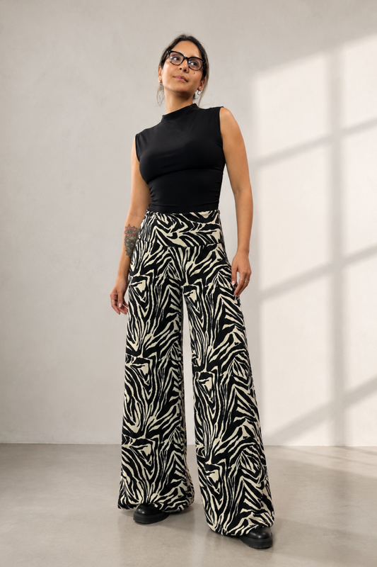 Maxi Palazzo Scuba "Zebra"