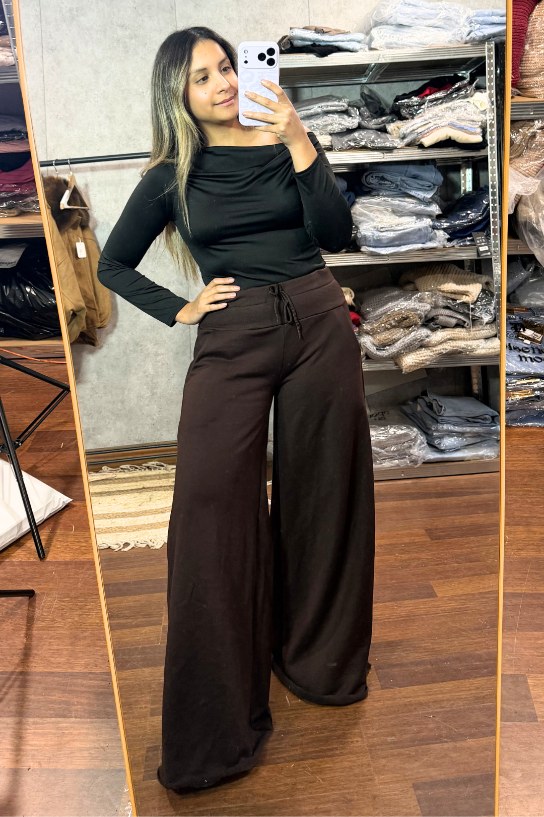 Maxi Palazzo Algodón "CHOCOLATE"