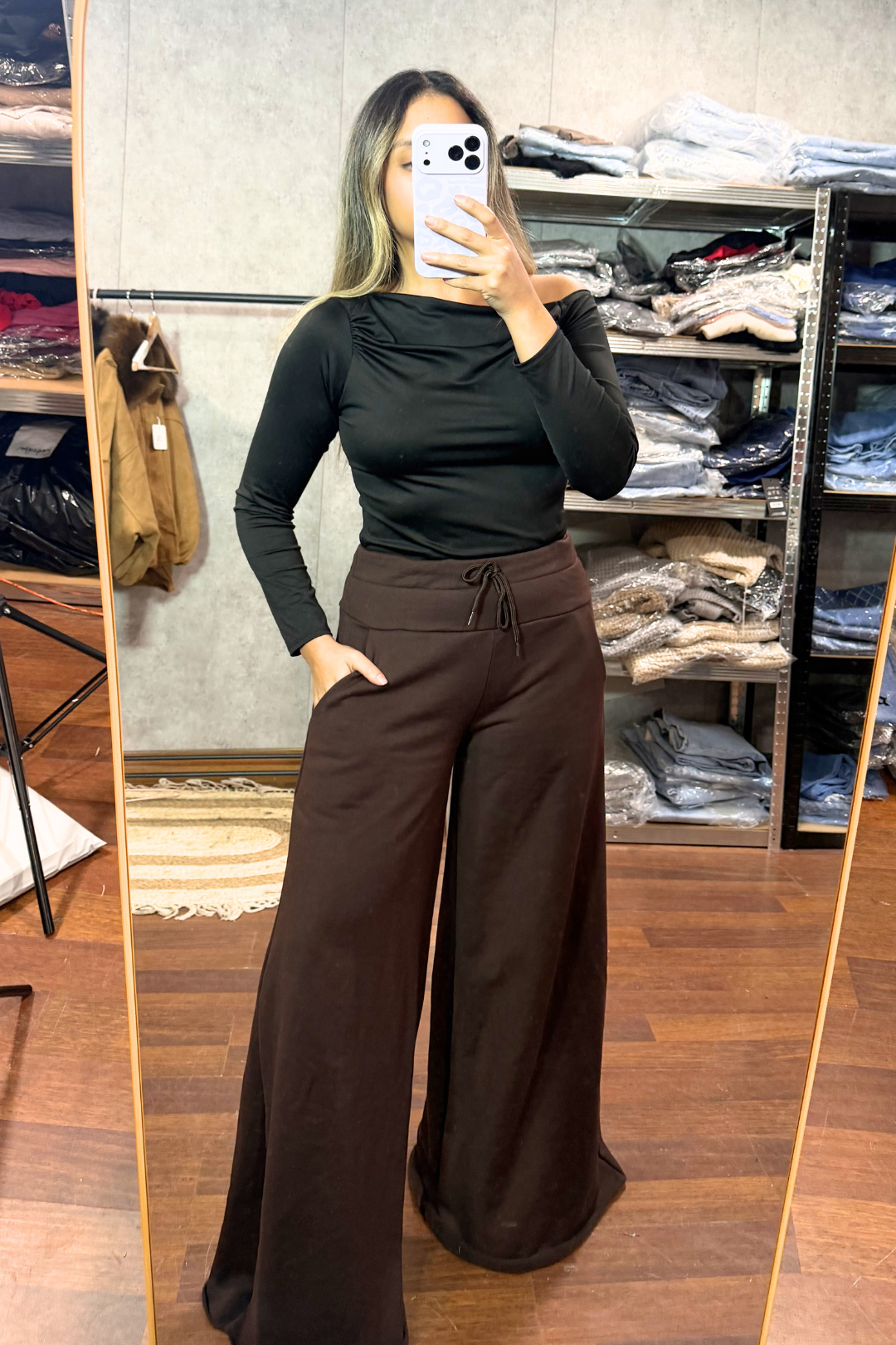 Maxi Palazzo Algodón "CHOCOLATE"