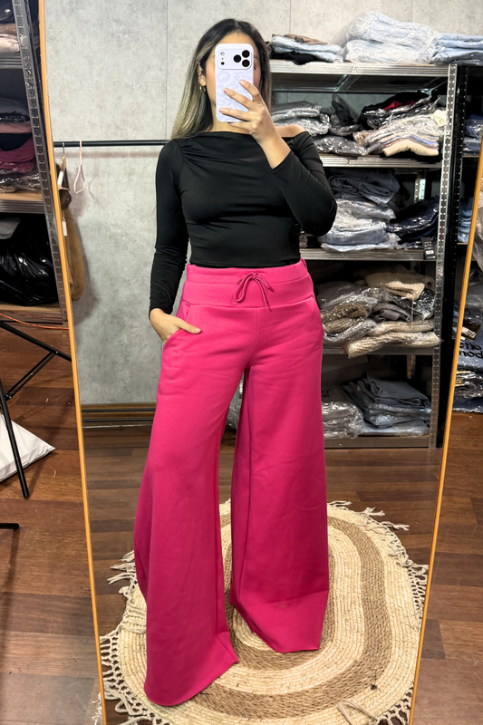 Maxi Palazzo Algodón "Fucsia"