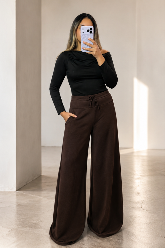Maxi Palazzo Algodón "CHOCOLATE"