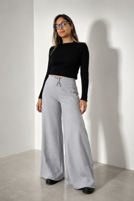 Maxi Palazzo Algodón "Gris"