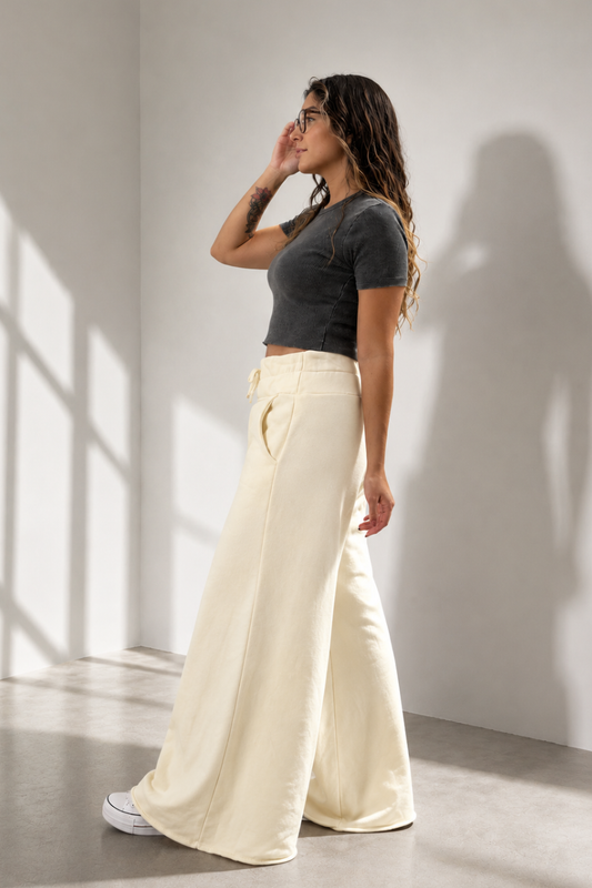 Maxi Palazzo Algodón "Vainilla"