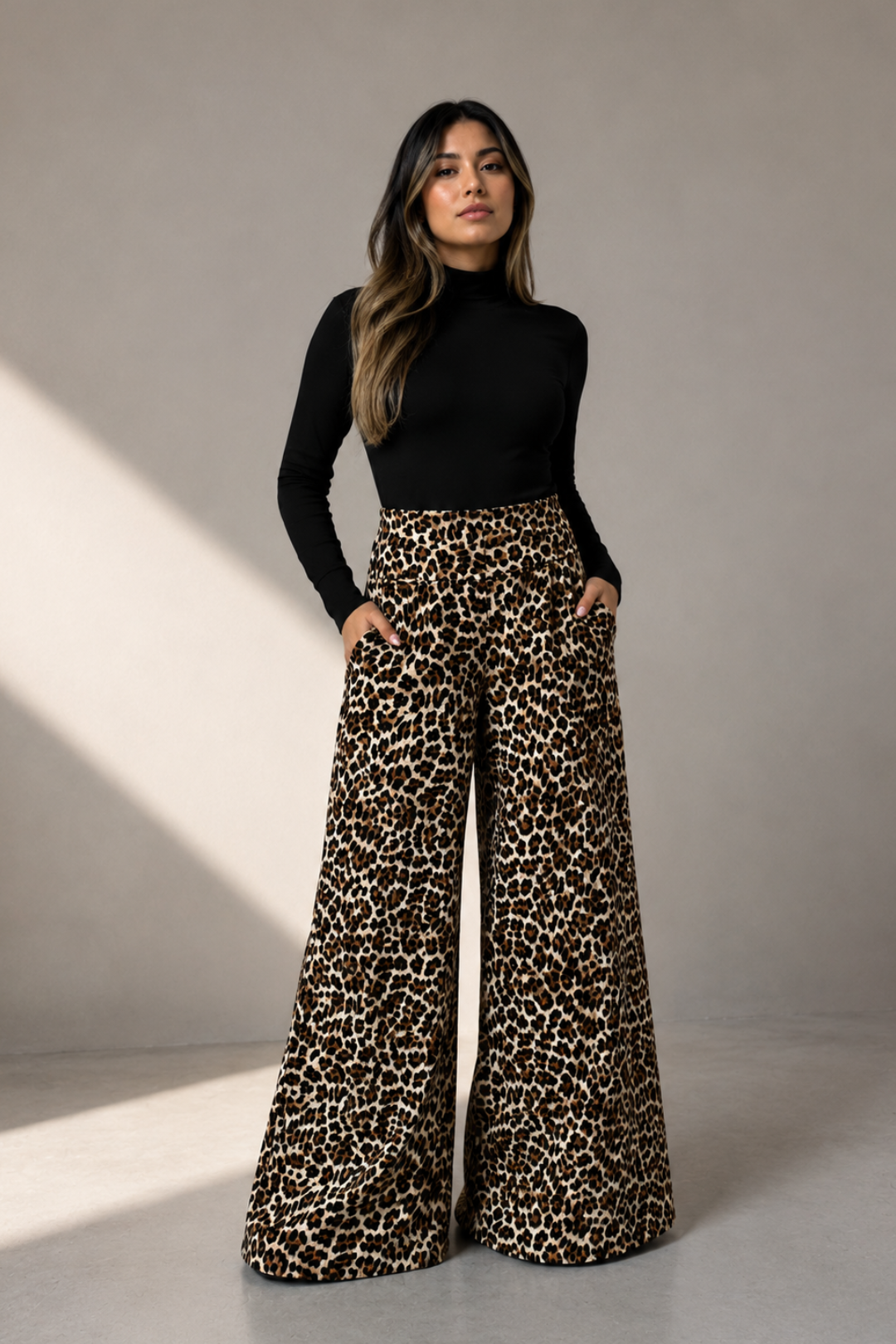 Maxi Palazzo Scuba "Leopard"