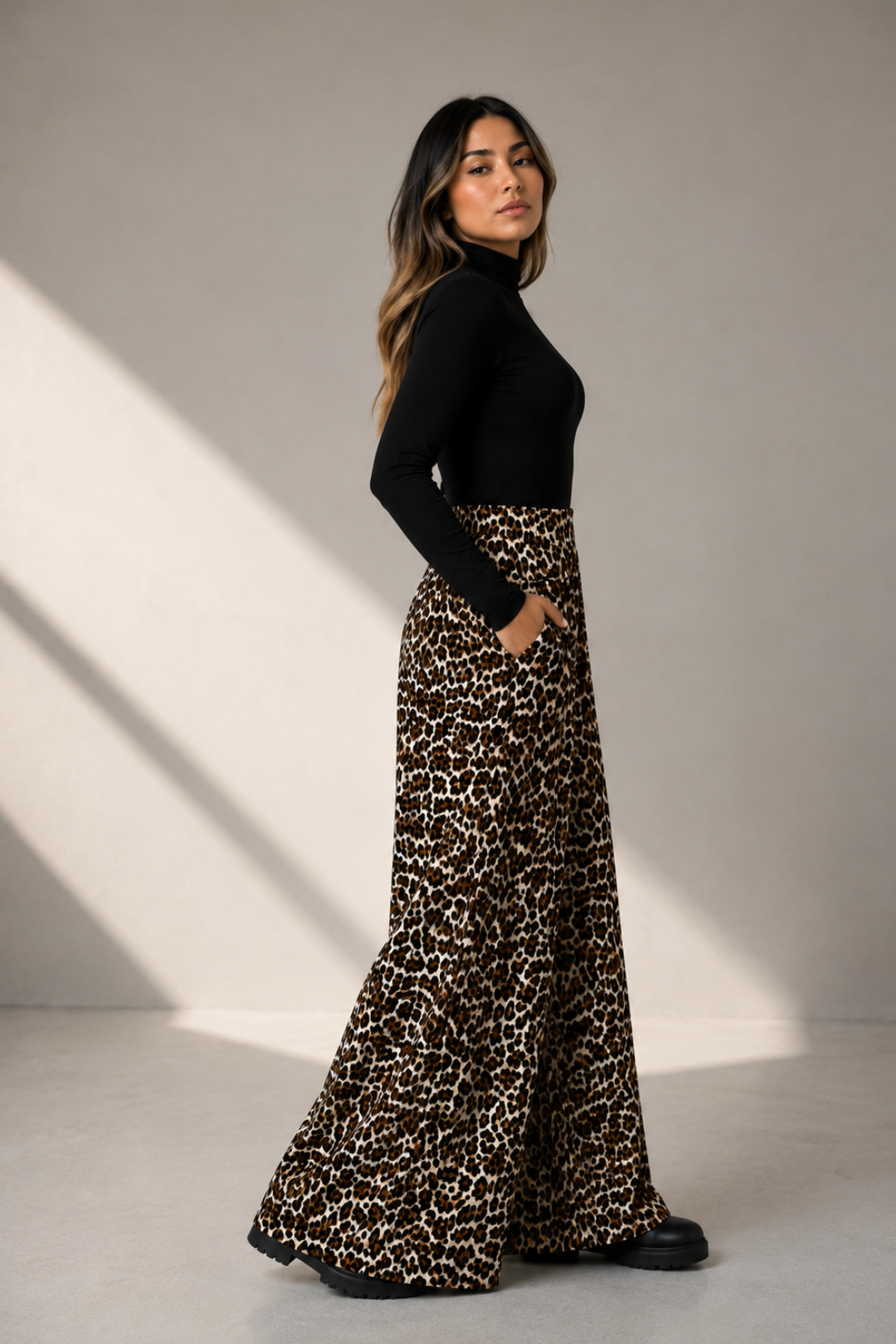 Maxi Palazzo Scuba "Leopard"