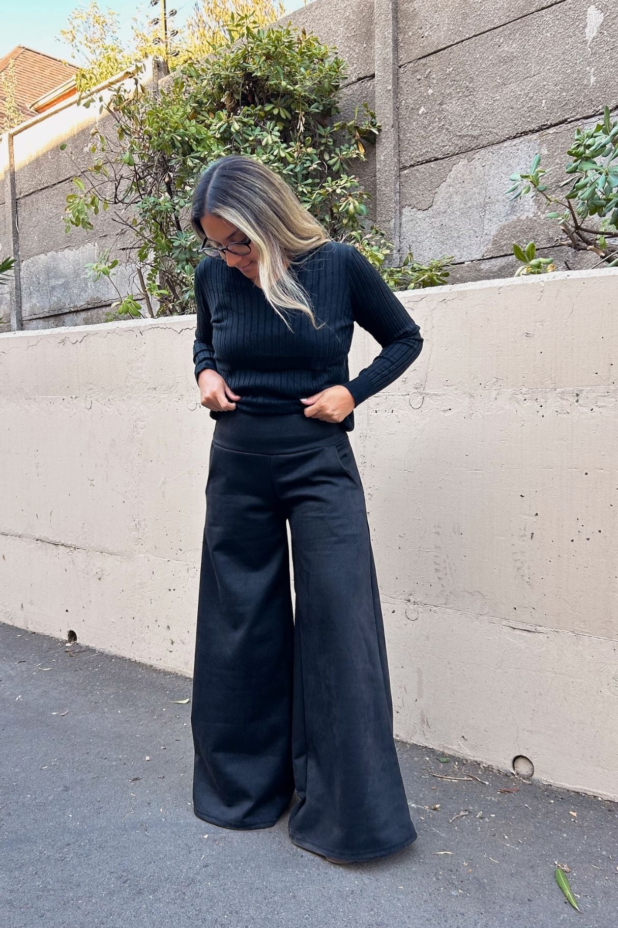 Maxi Palazzo Gamuza "Black"