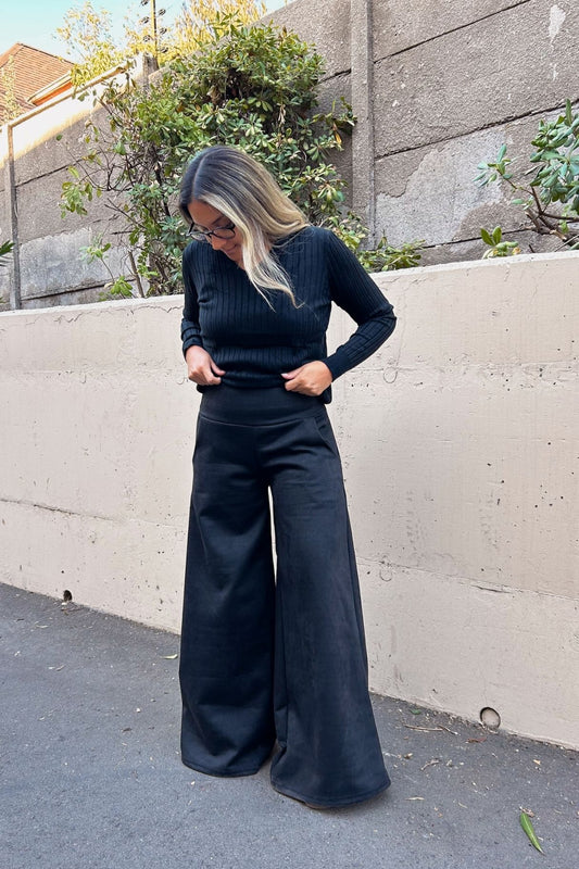 Maxi Palazzo Gamuza "Black"