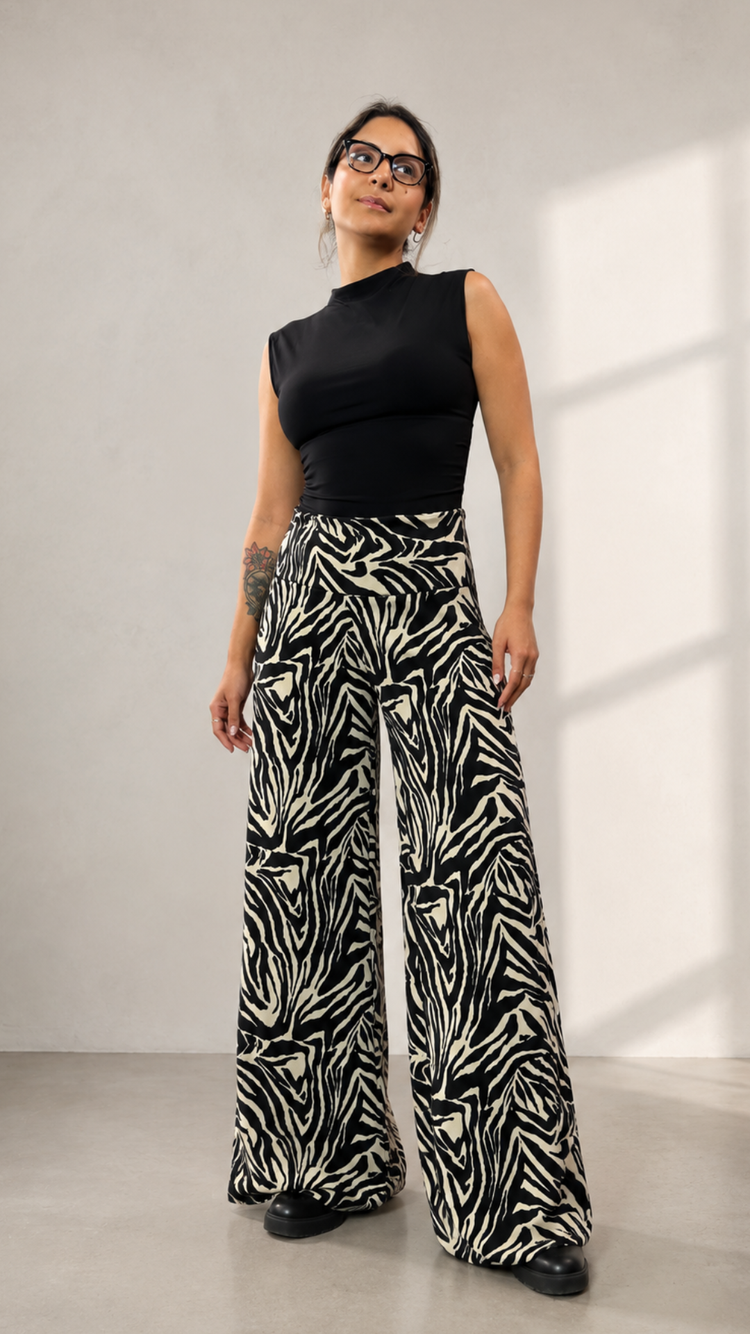Maxi Palazzo Scuba "Zebra"