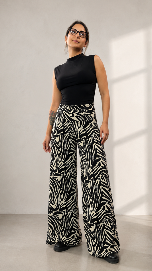 Maxi Palazzo Scuba "Zebra"