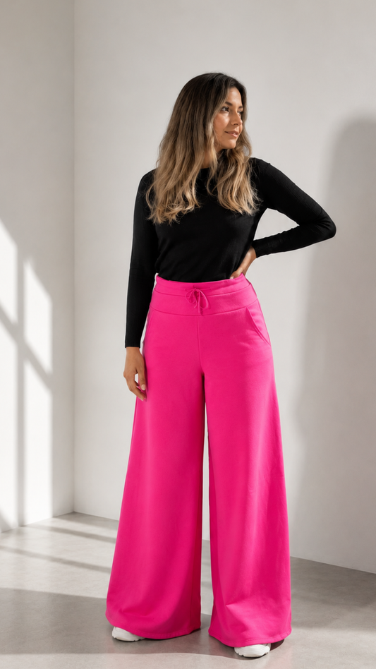 Maxi Palazzo Algodón "Fucsia"