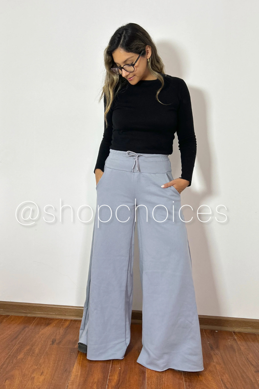Maxi Palazzo Algodón "Gris"