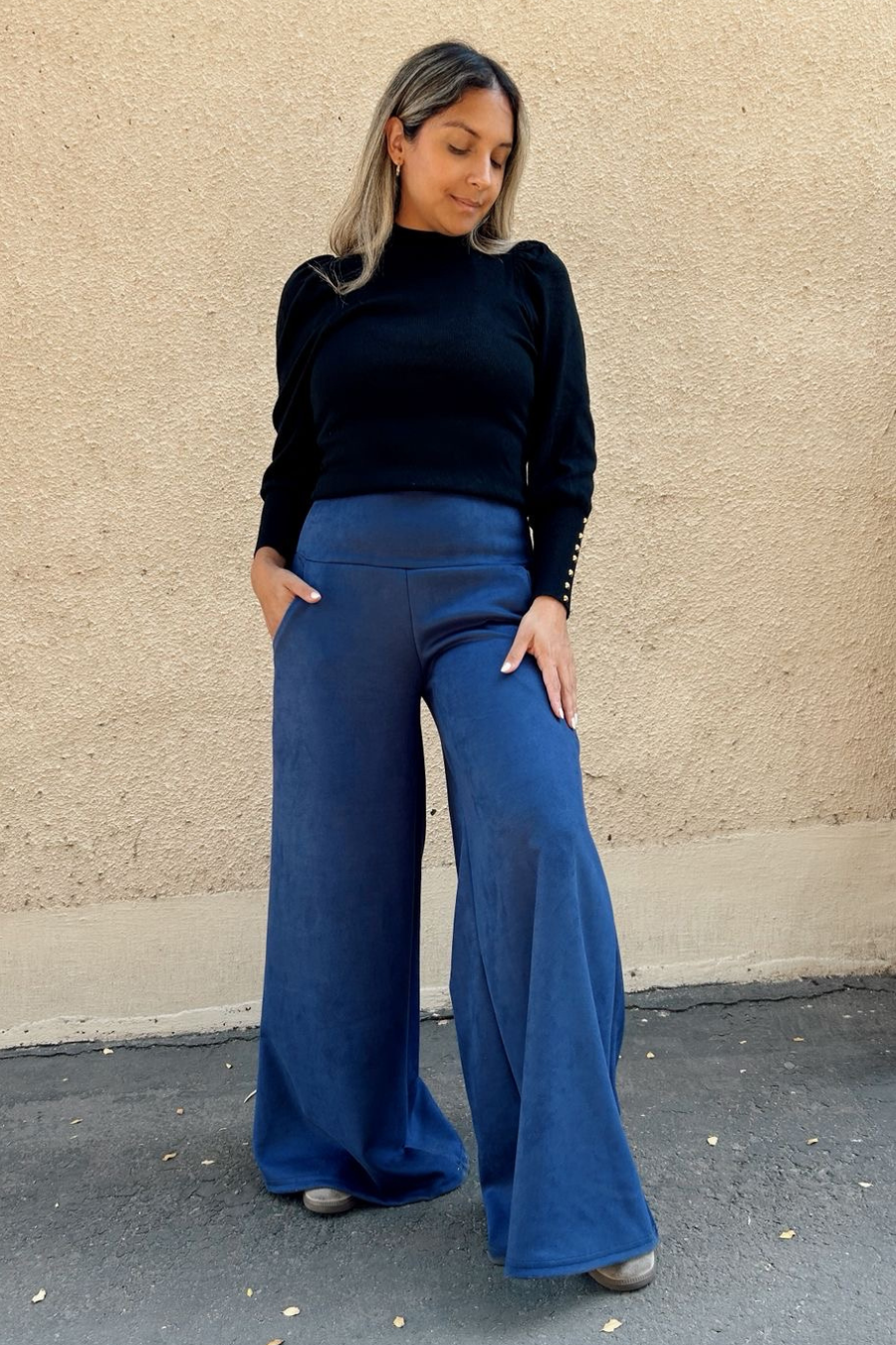 Maxi Palazzo Gamuza "AZUL"