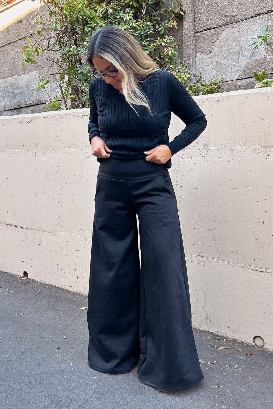 Maxi Palazzo Gamuza "BLACK"