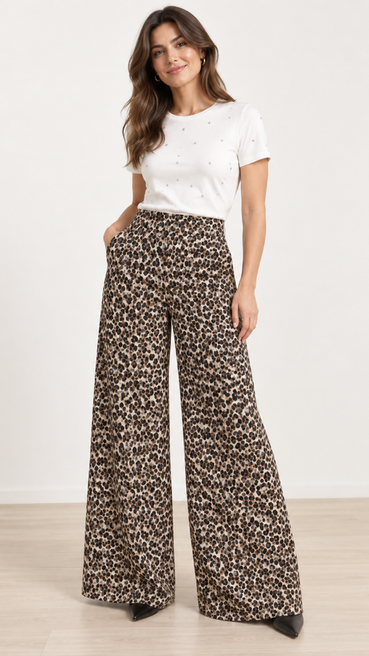 Maxi Palazzo Scuba "Leopard"